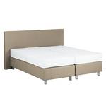 Boxspringbett Atlanta (Echtleder) Echtleder Ohne Topper - Schlamm - 180 x 200cm - H2