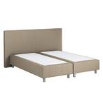 Boxspring Atlanta echt leer zonder topper - Modder - 180 x 200cm - H2 zacht