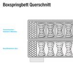 Boxspringbett Baila Webstoff - Ecru - 100 x 200cm - Tonnentaschenfederkernmatratze - H2