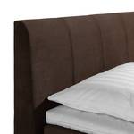 Lit boxspring Baila Tissu - Marron chocolat - 100 x 200cm - Matelas à ressorts bombés ensachés - D2 souple