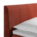 Boxspring Baila geweven stof - Terracotta - 100 x 200cm - Ton-pocketveringmatras - H2 zacht