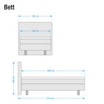 Boxspring Baila geweven stof - Antraciet - 100 x 200cm - Ton-pocketveringmatras - H3 medium