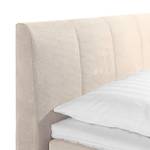 Boxspringbett Baila Webstoff - Ecru - 140 x 200cm - Bonellfederkernmatratze - H3