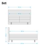 Boxspringbett Baila Webstoff - Anthrazit - 160 x 200cm - Bonellfederkernmatratze - H2