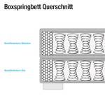 Lit boxspring Baila Tissu - Terre cuite - 180 x 200cm - Matelas à ressorts Bonnell - D2 souple