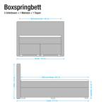 Boxspringbett Ramona V Webstoff - Dunkelblau - 140 x 200cm