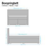 Boxspringbett Ramona V Webstoff - Rot - 140 x 200cm