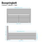 Boxspring Ramona V geweven stof - Donkerblauw - 180 x 200cm