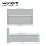 Boxspringbett Ramona V Webstoff - Grau - 180 x 200cm