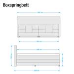 Lit boxspring Belaja Surematelas inclus - Tissu - Anthracite