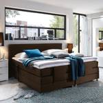 Lit boxspring Belaja Surmatelas inclus - Tissu - Marron foncé