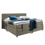 Lit boxspring Belaja Surmatelas inclus - Tissu - Marron clair