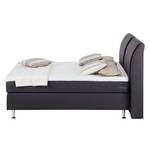 Lit Boxspring Bjane Avec surmatelas - Tissu structuré - Anthracite - 200 x 200cm