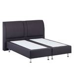 Lit Boxspring Bjane Avec surmatelas - Tissu structuré - Anthracite - 180 x 200cm