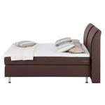 Lit Boxspring Bjane Avec surmatelas - Tissu structuré - Marron - 180 x 200cm