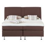 Lit Boxspring Bjane Avec surmatelas - Tissu structuré - Marron - 160 x 200cm