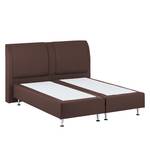 Lit Boxspring Bjane Avec surmatelas - Tissu structuré - Marron - 140 x 200cm