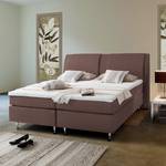 Lit Boxspring Bjane Avec surmatelas - Tissu structuré - Marron - 200 x 200cm