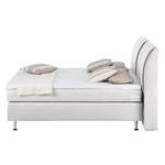 Lit Boxspring Bjane Avec surmatelas - Tissu structuré - Blanc - 140 x 200cm