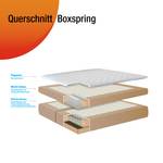 Lit Boxspring Bjane Avec surmatelas - Tissu structuré - Noir - 200 x 200cm