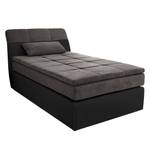 Boxspringbett Borghi Webstoff - Schwarz / Grau