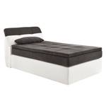 Boxspring Borghi geweven stof - Wit/grijs