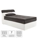 Boxspring Borghi geweven stof - Wit/grijs