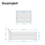 Boxspringbett Borghi Webstoff - Weiß / Grau