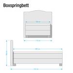 Lit boxspring Bottna Tissu structuré - Anthracite - 100 x 200cm - Matelas à ressorts Bonnell - D2 souple