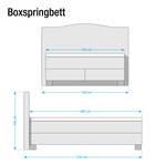 Lit boxspring Bottna Tissu structuré - Anthracite - 140 x 200cm - Matelas à ressorts Bonnell - D3 medium