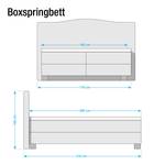 Boxspringbett Bottna Strukturstoff - Anthrazit - 160 x 200cm - Bonellfederkernmatratze - H3