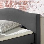 Boxspringbett Bottna Strukturstoff - Anthrazit - 160 x 200cm - Bonellfederkernmatratze - H3