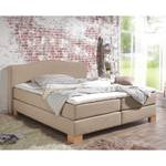 Lit boxspring Bottna Tissu structuré - Beige - 160 x 200cm - Matelas de mousse froide - D3 medium