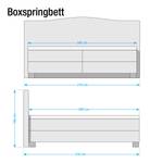 Boxspringbett Bottna Strukturstoff - Anthrazit - 200 x 200cm - Tonnentaschenfederkernmatratze - H3