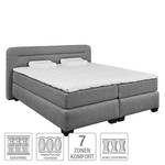 Lit boxspring Bourne (avec surmatelas) Microvelours - Gris - 140 x 200cm