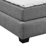 Boxspringbett Bourne (inklusive Topper) Microvelours - Grau - 140 x 200cm