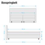 Boxspring Bourne (inclusief topper) micro-velours - grijs - 140 x 200cm