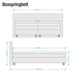 Boxspring Bourne (inclusief topper) micro-velours - grijs - 180 x 200cm