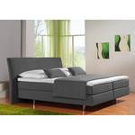 Boxspringbett Cadis Webstoff - Anthrazit - 100 x 200cm - Bonellfederkernmatratze - H2