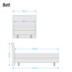 Boxspring Cadis geweven stof - Antraciet - 100 x 200cm - Bonell-binnenveringmatras - H2 zacht