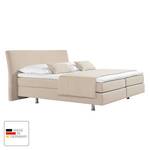 Boxspring Cadis geweven stof - Ecrú - 100 x 200cm - Bonell-binnenveringmatras - H2 zacht