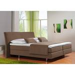 Boxspringbett Cadis Webstoff - Schokolade/ Braun - 100 x 200cm - Bonellfederkernmatratze - H2