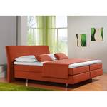 Boxspringbett Cadis Webstoff - Terracotta - 100 x 200cm - Bonellfederkernmatratze - H2