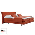 Boxspring Cadis geweven stof - Terracotta - 100 x 200cm - Bonell-binnenveringmatras - H2 zacht