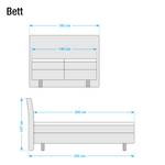 Boxspringbett Cadis Webstoff - Anthrazit - 140 x 200cm - Bonellfederkernmatratze - H2