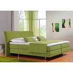 Lit Boxspring Cadis Tissu - Citron vert - 140 x 200cm - Matelas à ressorts Bonnell - D2 souple