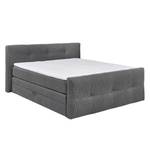 Lit boxspring Capilla Tissu structuré - Anthracite