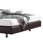 Lit boxspring Cavan Imitation cuir - Anthracite - 140 x 200cm - Matelas à ressorts Bonnell - D2 souple