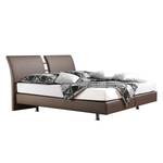 Boxspringbett Cavan Kunstleder Taupe - 140 x 200cm - Bonellfederkernmatratze - H2