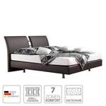 Boxspringbett Cavan Kunstleder Anthrazit - 140 x 200cm - Kaltschaummatratze - H2